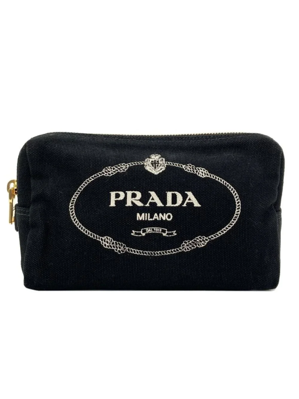 Prada Logo Makeup Pouch Canvas